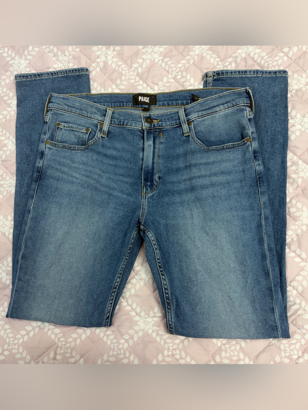 PAIGE Blue Straight-Leg Jeans